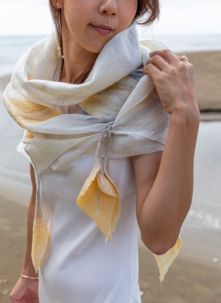 Unique wedding shawl, cape, bolero natural silk and merino wool, wearable art handmade in New Zealand, Perfect to weeding dress