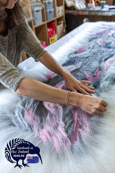 Luxury Silk & Merino Wool Shawl – Artistic Wrap with Pink Accents, Evening Outfit, Wedding Guest Stole, Unique Handmade Gift