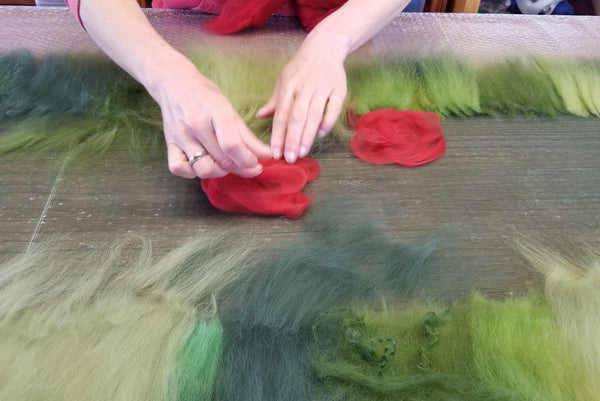 Pōhutukawa – Handmade Nuno Felted Merino Wool & Silk Shawl