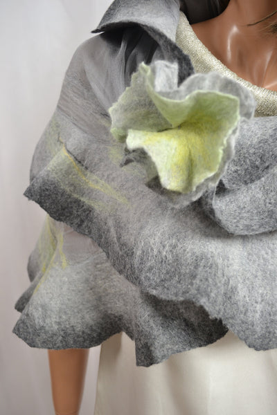 Stunning merino brooch adds new look to your dress, coat, bag - must have it! Perfect to pin shawl, scarf, Autumn colors, brown, orange