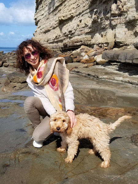 Large khaki, beige shawl | Nuno felted clothes | Unique design for dresses party, wedding or walking | silk + Australian merino wool