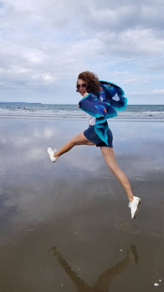 Incredible hand art scarf to the dress. Painting with merino, for every day or party. Every woman envies you. Unique design. Only one copy.