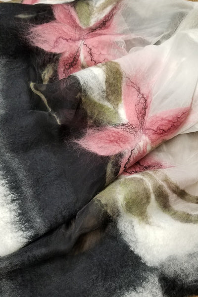 Large Shawl, Big Scarf, bridesmaid wrap, Cape Handmade clothes, Tailor-made Nuno felted silk merino wool, shoulder cover up woolen, pink