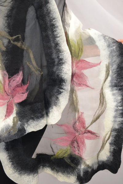 Large Shawl, Big Scarf, bridesmaid wrap, Cape Handmade clothes, Tailor-made Nuno felted silk merino wool, shoulder cover up woolen, pink